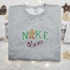 Gingerbread Xmas Embroidered Sweatshirt, Nike Inspired Embroidered Shirt, Best Christmas Gift Ideas