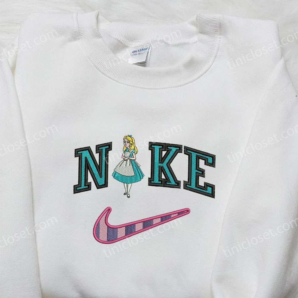 Alice x Nike Embroidered Shirt Alice in Wonderland Disney Embroidered Shirt Nike Inspired Embroidered Shirt 5 1