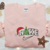 Christmas Tree Embroidered Sweatshirt, Nike Inspired Embroidered Shirt, Best Christmas Gift Ideas