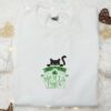 Halloween Cat Just a Bunch of Hocus Pocus Embroidered Shirt, Cute Halloween Embroidered Sweatshirt, Best Halloween Shirt Ideas