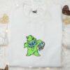 Halloween Oogie Boogie Stitch with Doll Embroidered Shirt, The Nightmare Before Christmas Characters Embroidered Shirt, Best Gifts for Halloween Lovers