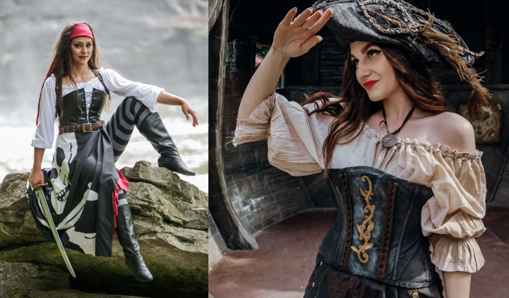 Enchanting lady pirate costumes