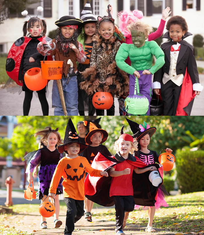 Kids gathering to play Trick or Treat