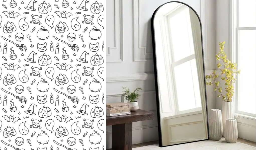 Drawing Halloween themed doodles on mirrors is a great idea