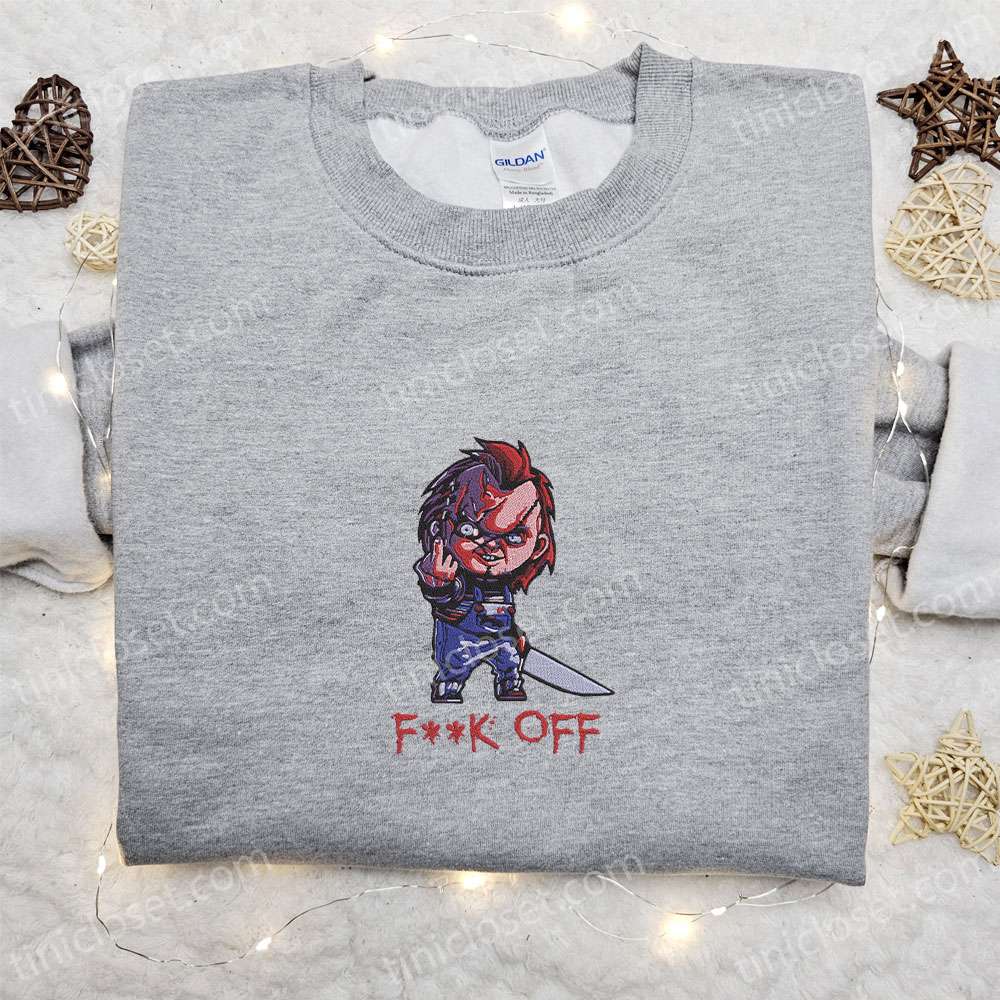 Chucky Fuck Off Embroidered Shirt Halloween Movie Embroidered Shirt Best Gifts for Halloween Lovers 4