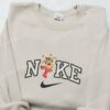 Reindeer x Nike Embroidered Shirt, Christmas Embroidered Sweatshirt, Custom Embroidered Hoodie