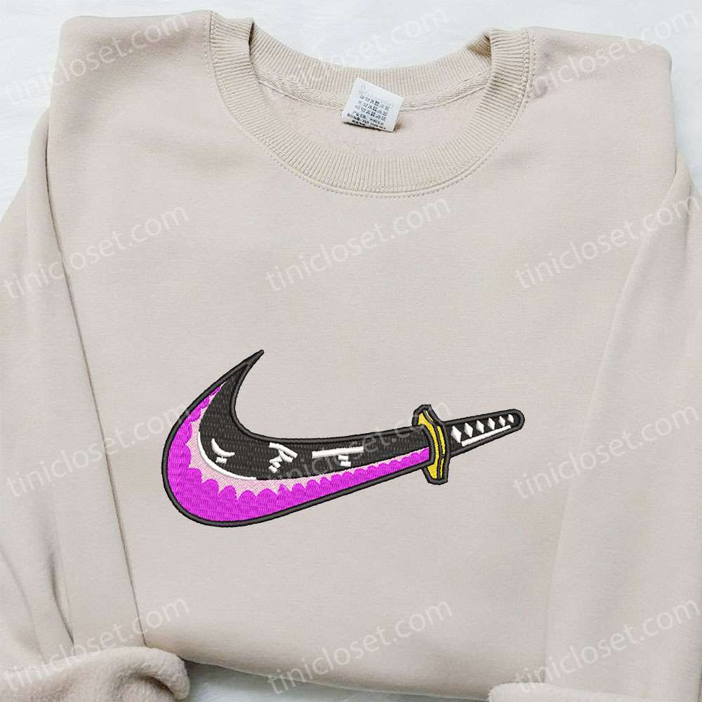 Sandai Kitetsu x Swoosh Anime Embroidered Hoodie, One Piece Embroidered Sweatshirt, Custom Embroidered Hoodie