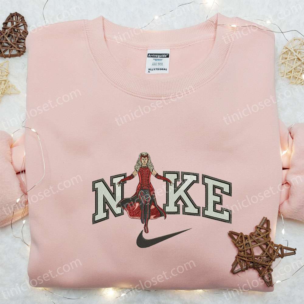 Scarlet Witch x Nike Movie Embroidered Shirt, Marvel Universe Embroidered Sweatshirt, Custom Embroidered Hoodie