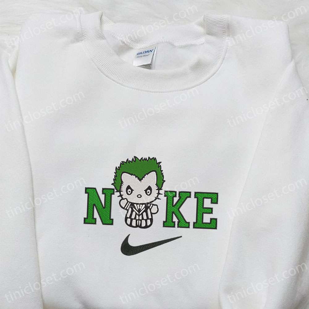 Nike x Hello Kitty Beetlejuice Embroidered Hoodie, Funny Halloween Embroidered Sweatshirt, Best Gifts for Family