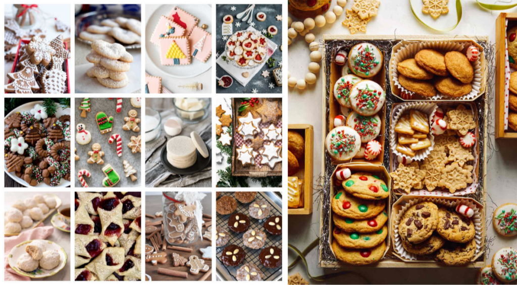 The variation of Christmas cookies