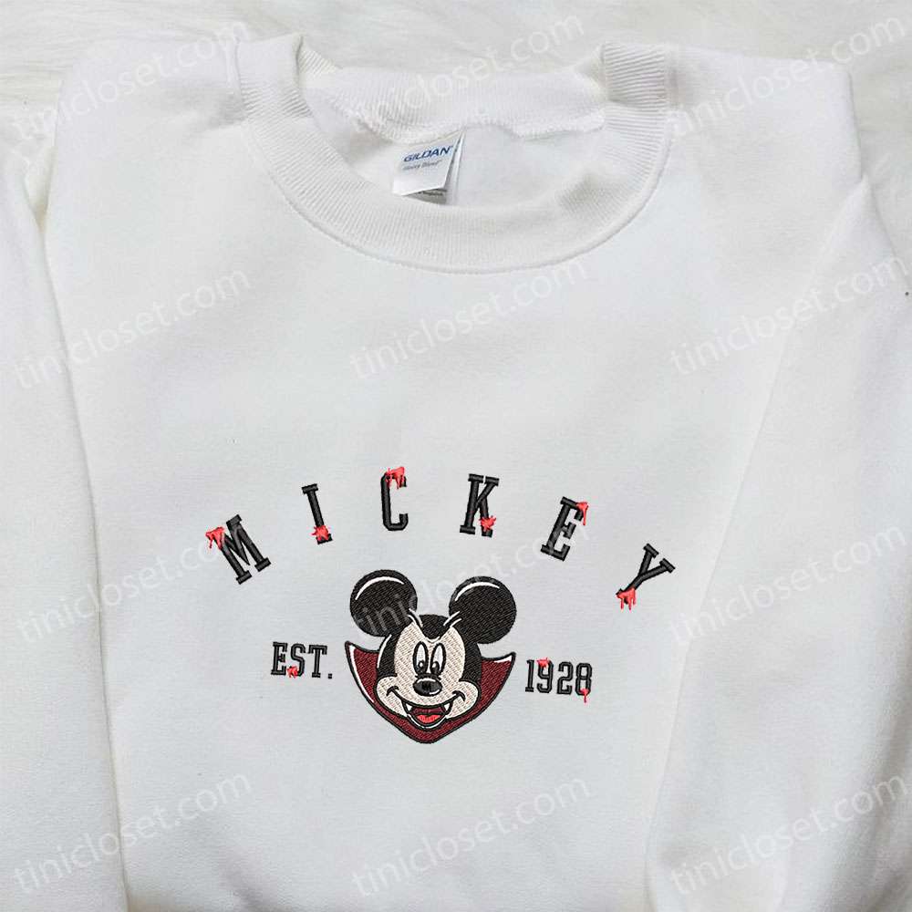 Halloween Mickey Est 1928 Embroidered Shirt, Disney Halloween Embroidered Shirt, Best Gifts for Family