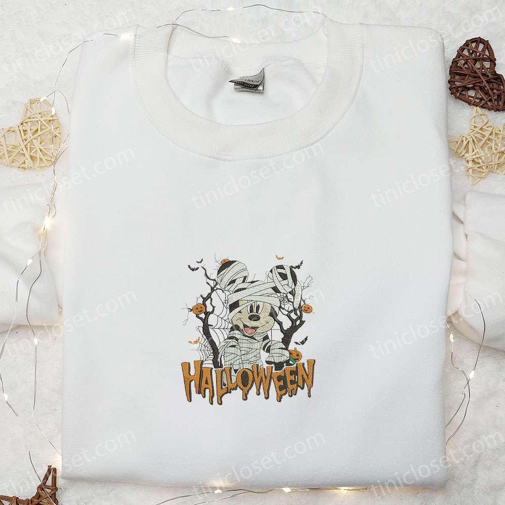 Halloween Mickey Mummy Embroidered Shirt, Disney Halloween Embroidered Shirt, Best Gifts for Family