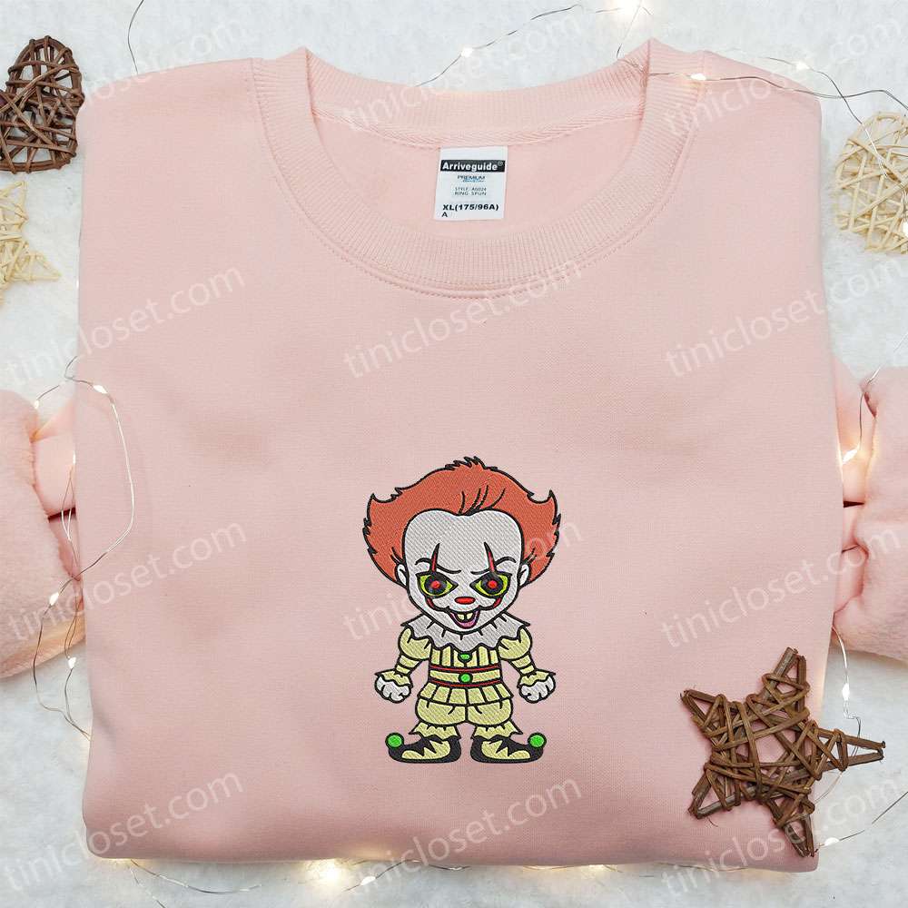 IT Pennywise Baloon Embroidered Sweatshirt IT Horror Movie Embroidered Hoodie Best Halloween Gifts for Family 6