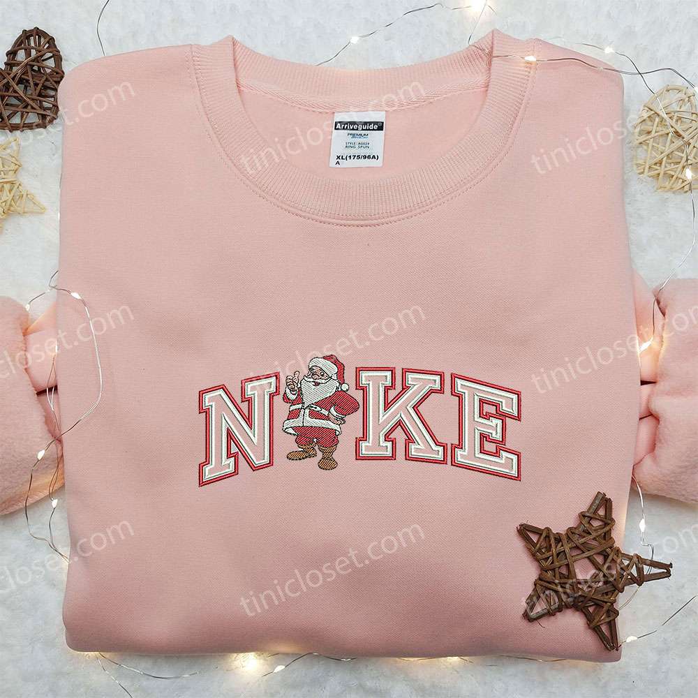 Santa Claus x Nike Embroidered Sweatshirt Nike Inspired Embroidered Shirt Best Christmas Gift Ideas 4