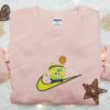 SpongeBob Basketball Embroidered Sweatshirt, Funny Cartoon Hoops T-shirt, Boyfriend Hoodie Gift