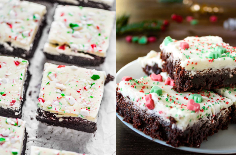 Peppermint bark brownies