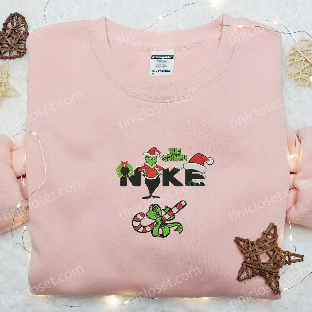 The Grinch Xmas x Nike Movie Embroidered Sweatshirt Christmas Embroidered Shirt Best Christmas Gift Ideas 4 1