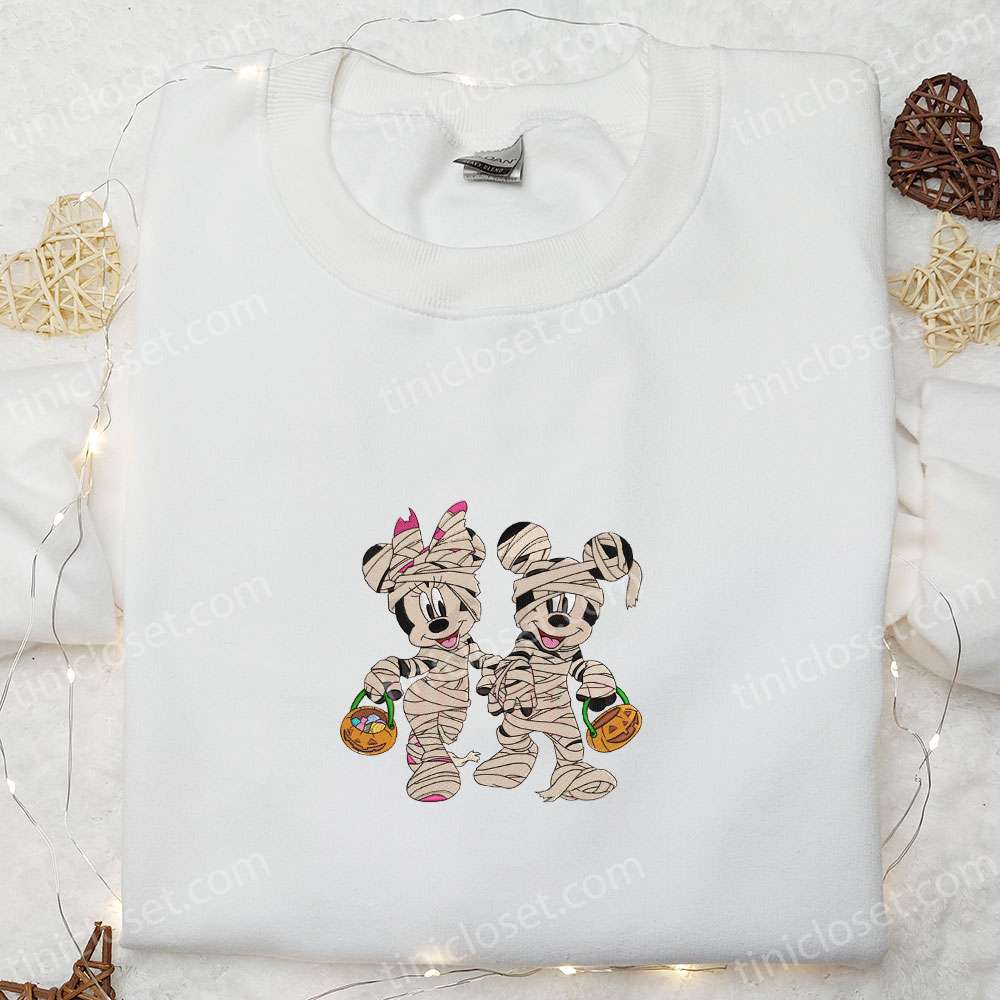 Halloween Mickey Minnie Mummy Embroidered Shirt Disney Halloween Embroidered Shirt 1