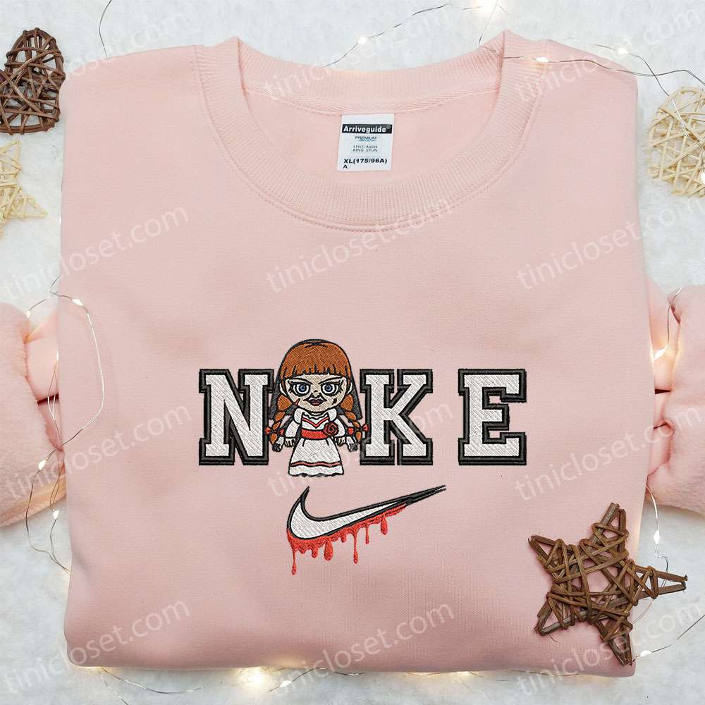 Annabelle x Nike Embroidered Hoodie Nike Inspired Embroidered Shirt Best Halloween Gift Ideas 6