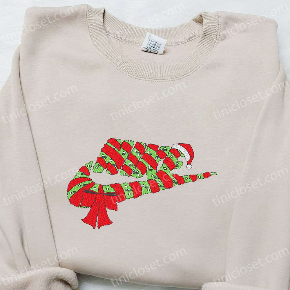 Gifting Glamour: 20 Spectacular Christmas Gift Ideas for Beauty Gurus 23 Christmas Wreath x Nike Embroidered Sweatshirt Nike Inspired Embroidered Shirt Best Christmas Gift Ideas 4