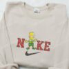 Bart Simpson on Elf Christmas Embroidered Sweatshirt, Christmas Embroidered Shirt, Best Christmas Gift Ideas