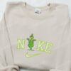 Christmas Grinch Cigarette Embroidered Sweatshirt, Movie Christmas Embroidered Shirt, Best Christmas Gift Ideas
