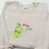 Grinch Bla Bla People Embroidered Sweatshirt, Movie Christmas Embroidered Shirt, Best Gift Ideas for Family
