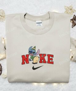 Nike Christmas x Stitch Noel Disney Embroidered Sweatshirt Christmas Embroidered Shirt Best Christmas Gift Ideas 3