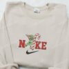 Elf And Candy Cane Embroidered Sweatshirt, Christmas Embroidered Shirt, Best Holiday Gift Ideas