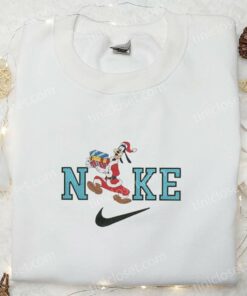 Goofy Santa Claus Disney x Nike Christmas Embroidered Sweatshirt Cartoon Christmas Embroidered Shirt Best Christmas Gift Ideas 3