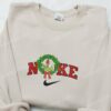 Grinch Hand Christmas Wreath Embroidered Sweatshirt, Christmas Embroidered Shirt, Best Holiday Gift