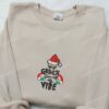 Grinch Don’t Kill My Vibe Embroidered Sweatshirt, Christmas Embroidered Shirt, Best Holiday Gift Ideas