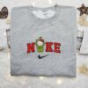 Grinch Hello Kitty Embroidered Sweatshirt, Christmas Embroidered Shirt, Best Holiday Gift Ideas