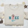 Lilo Xmas Hat Embroidered Sweatshirt, Disney Characters Embroidered Shirt, Best Christmas Day Gift Ideas