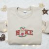 Cat Xmas Sock Embroidered Sweatshirt, Animal Embroidered Shirt, Best Christmas Day Gift Ideas