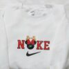 Nike Christmas x Vintage Santa Minnie Mouse Reindeer Cartoon Embroidered Sweatshirt, Disney Characters Movie Merry Christmas Embroidered Shirt, Best Christmas Day Gift Ideas