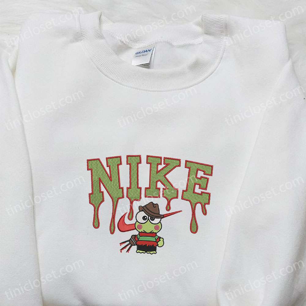 Nike x Edward Scissorhands Keroppi Embroidered Hoodie, Custom Nike Embroidered  Sweatshirt, Best Gifts for Family