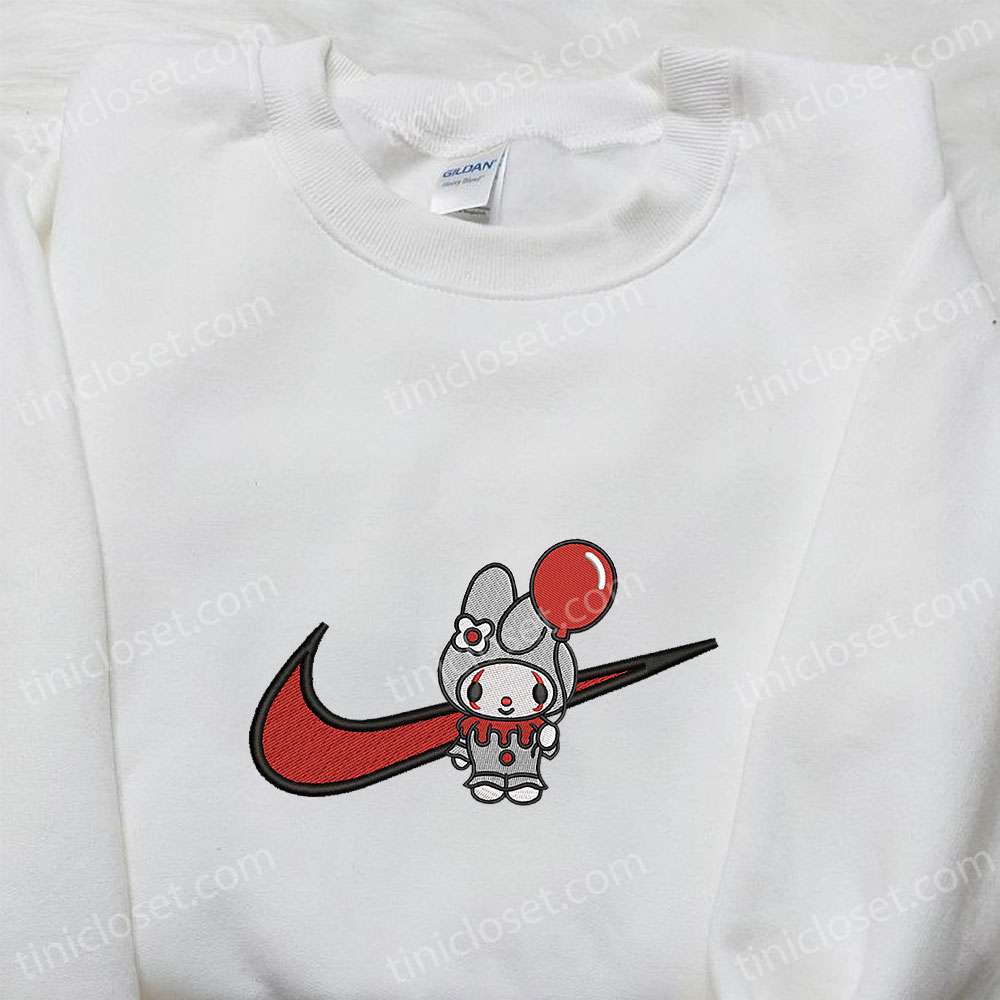 Swoosh x Melody IT Embroidered Sweatshirt, Nike Inspired Embroidered Hoodie, Funny Cute Embroidered Shirt