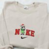 Nike x Christmas Jack Skellington Hugs Oogie Boogie Embroidered Sweatshirt, The Nightmare Before Christmas Embroidered Hoodie, Nike Inspired Embroidered T-shirt