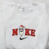 Nike x Jack Skellington Cosplay Santa Claus Embroidered Sweatshirt, The Nightmare Before Christmas Embroidered Hoodie, Nike Inspired Embroidered T-shirt