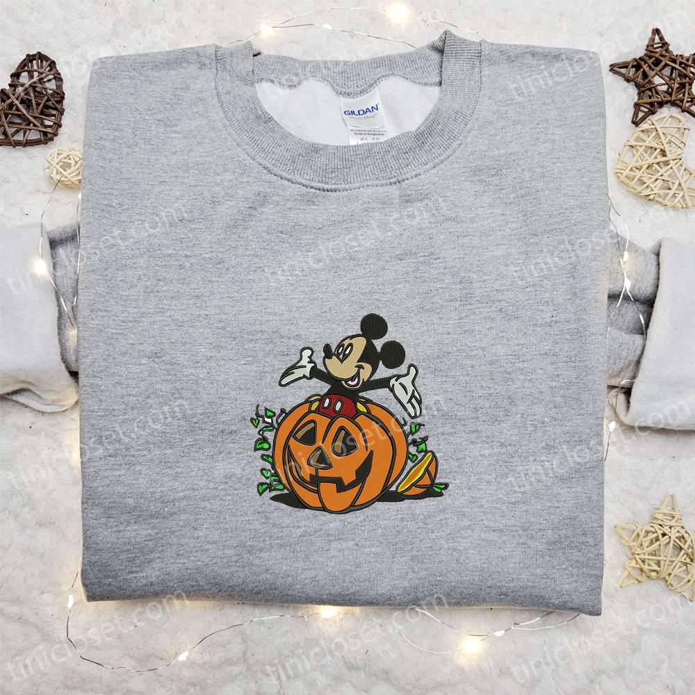 Mickey Halloween Pumpkin Embroidered Shirt Disney Halloween Embroidered Shirt Best Halloween Gifts for Family 7