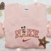 Nike x Mickey Mouse Santa Embroidered Sweatshirt, Disney Embroidered Shirt, Best Christmas Gift Ideas