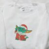 Baby Yoda Xmas Embroidered Shirt, Christmas Embroidered Hoodie, Best Gifts For Family