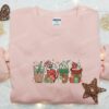 Christmas Coffee Latte Embroidered Shirt, Christmas Embroidered Hoodie, Best Gifts For Family