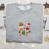 Christmas Wine Glasses Embroidered Shirt, Christmas Embroidered Hoodie, Best Gifts For Family