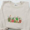 Grinch Coffee Latte Embroidered Shirt, Christmas Embroidered Hoodie, Best Gifts For Family
