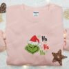 Grinch Ho Ho Ho Embroidered Shirt, Christmas Embroidered Hoodie, Best Gifts For Family