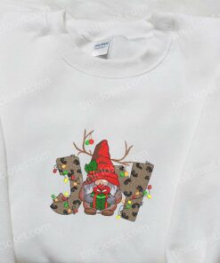 Joy Reindeer Gnome Christmas Costume Embroidered Shirt Christmas Embroidered Hoodie Best Gifts For Family 4