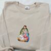 Nativity Scene Jesus Embroidered Shirt, Christmas Embroidered Hoodie, Best Christmas Gifts For Family