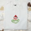 Papa Grinch Embroidered Shirt, Christmas Embroidered Hoodie, Best Gifts For Family